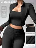 Womens Ribbed High-Waisted Sportswear Set